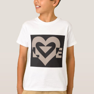 T-shirt Cinza de amor em preto