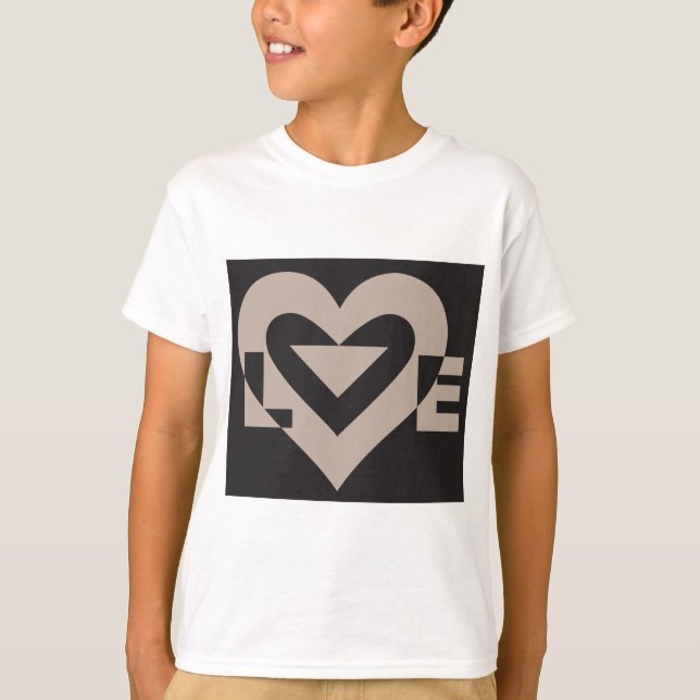T-shirt Cinza de amor em preto (Frente)