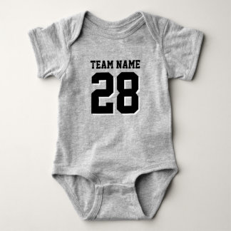 T-shirt Cinza e Negra Futebol Jersey Sports Baby Romper