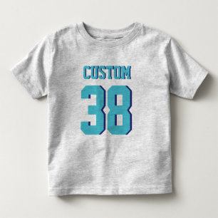 T-shirt Cinza e Turquoise Toddler   Design de Sports Jerse