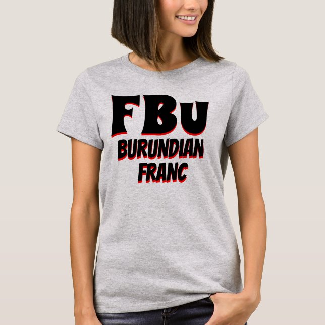 T-shirt Cinza franco do Burundi do FBu (Frente)