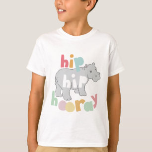 T-shirt Cinza Hip Hip Hooray Desenho Hippo