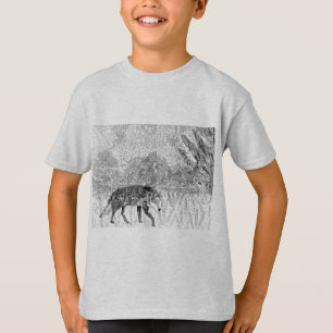 T-shirt Cinza Wolf Wild Animal