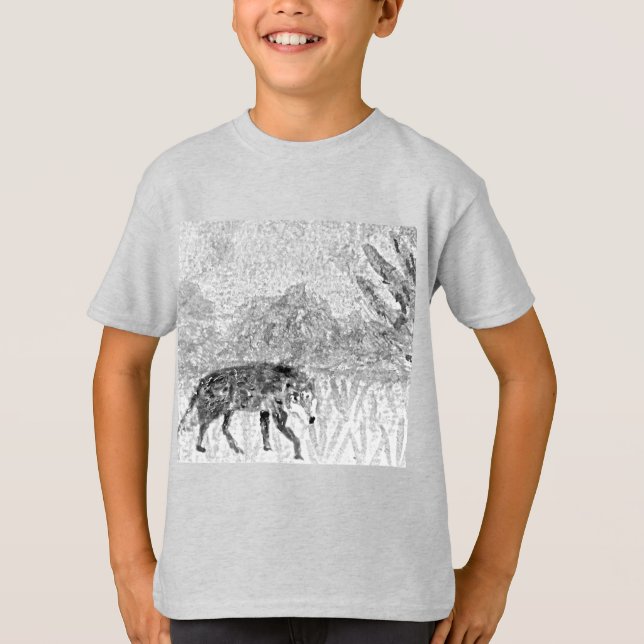 T-shirt Cinza Wolf Wildlife (Frente)
