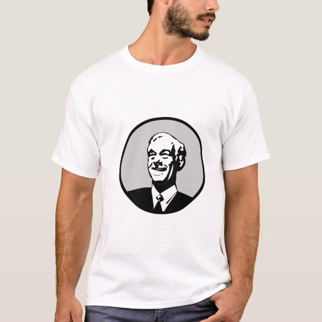 T-shirt Cinzas do círculo de Ron Paul (Frente)