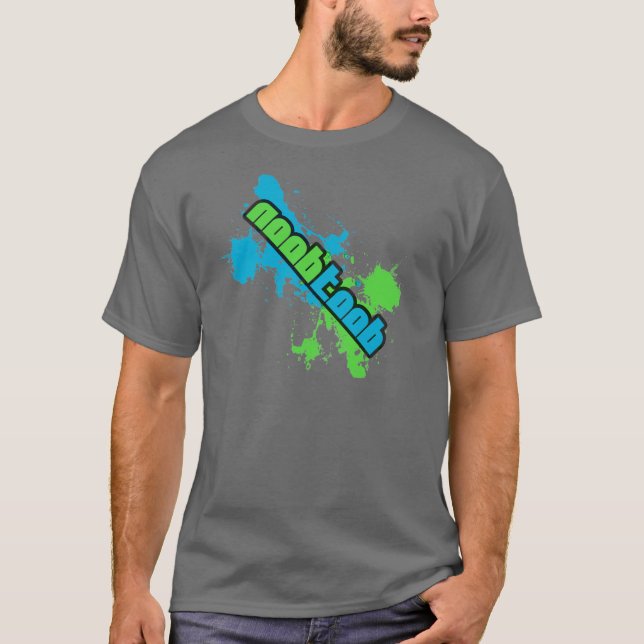 T-shirt Cinzas do Splotch de NooBToob (Frente)