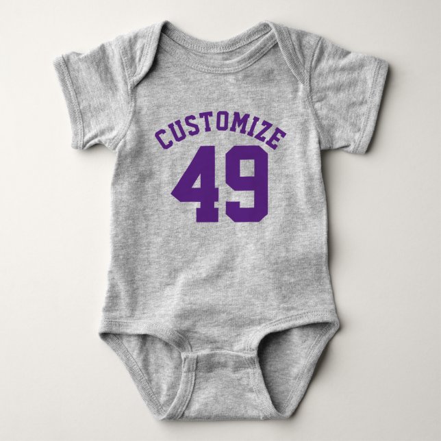 T-shirt Cinzas e Roxo Escuro | Design de Sports Jersey (Frente)