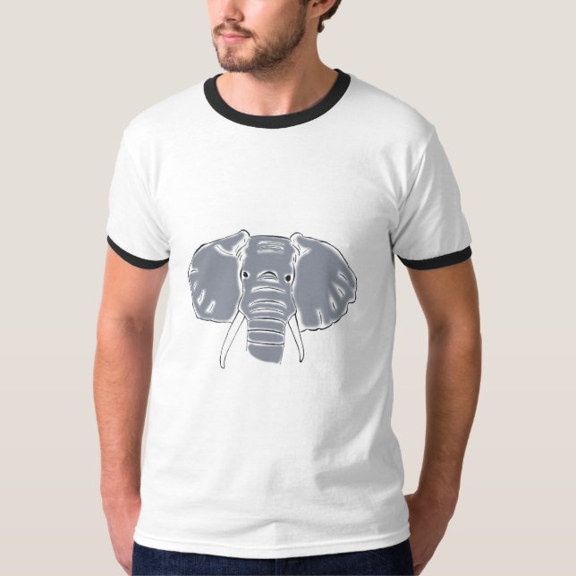 T-shirt cinzento da campainha dos homens do (Frente)