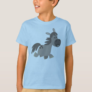 T-shirt cinzento das crianças do pônei dos