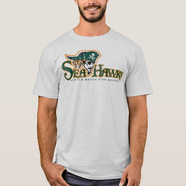 T-shirt cinzento do descolamento Seahawk (L) (Frente)