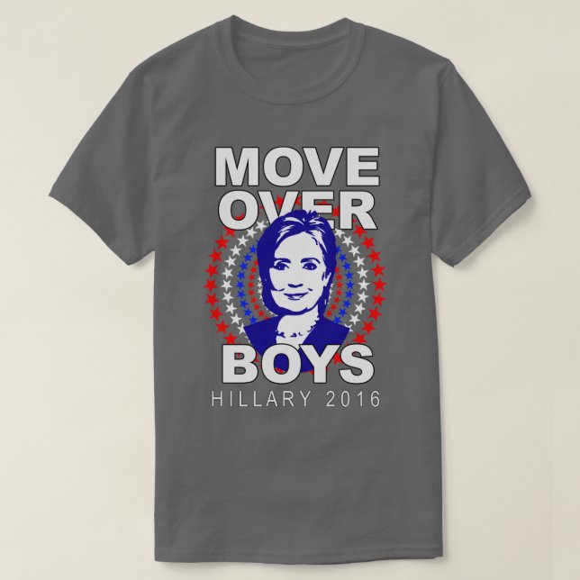 T-shirt cinzento dos meninos de Hillary Clinton (Frente do Design)