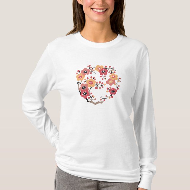T-shirt Círculo de floração de ameixa japonesa (Frente)