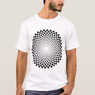 T-shirt Círculo de Meia-Tinta 02 - Preto