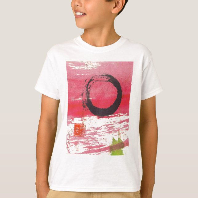 T-shirt Círculo magenta do zen (Frente)