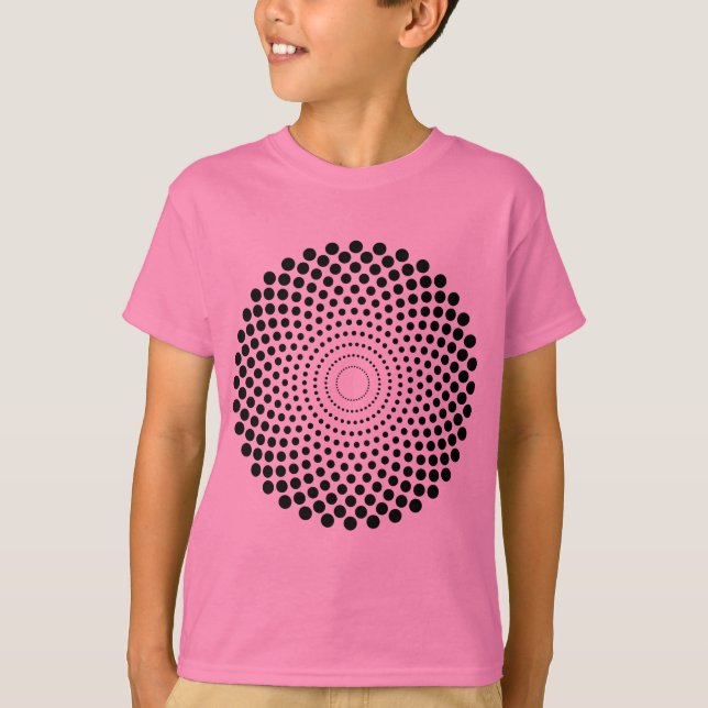 T-shirt Círculo Meio-Tonalidade 02 - Preto (Frente)
