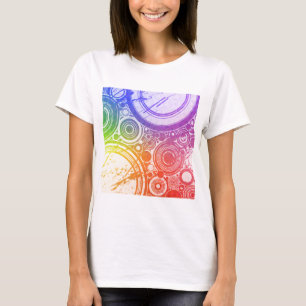 T-shirt Círculos do Grunge: Edição do arco-íris: