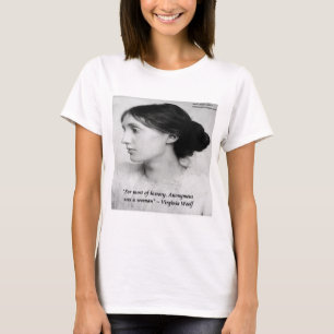 T-shirt Citação Anônima de Virginia Woolf Era uma Mulher