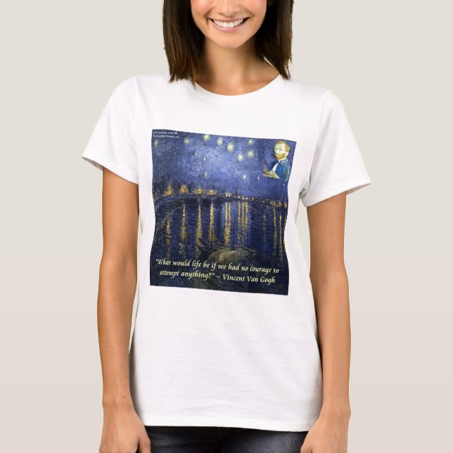 T-shirt Citação Coragem de Van Gogh (Frente)