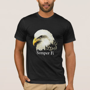 T-shirt Citação das Marines Semper Fi Bald Eagle