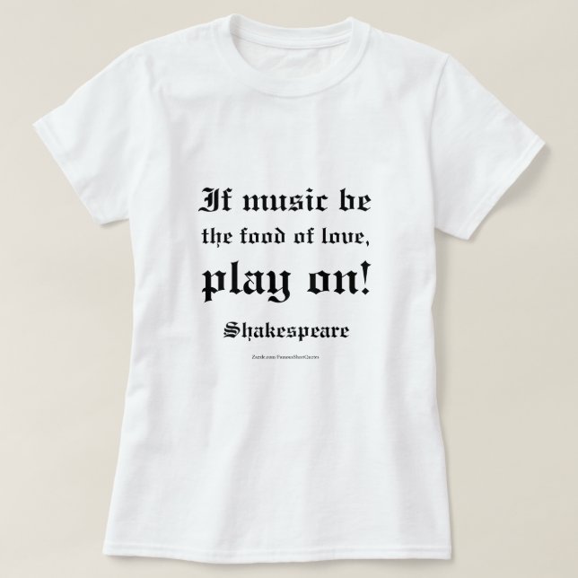 T-shirt Citação de Amor de William Shakespeare L3 (Frente do Design)