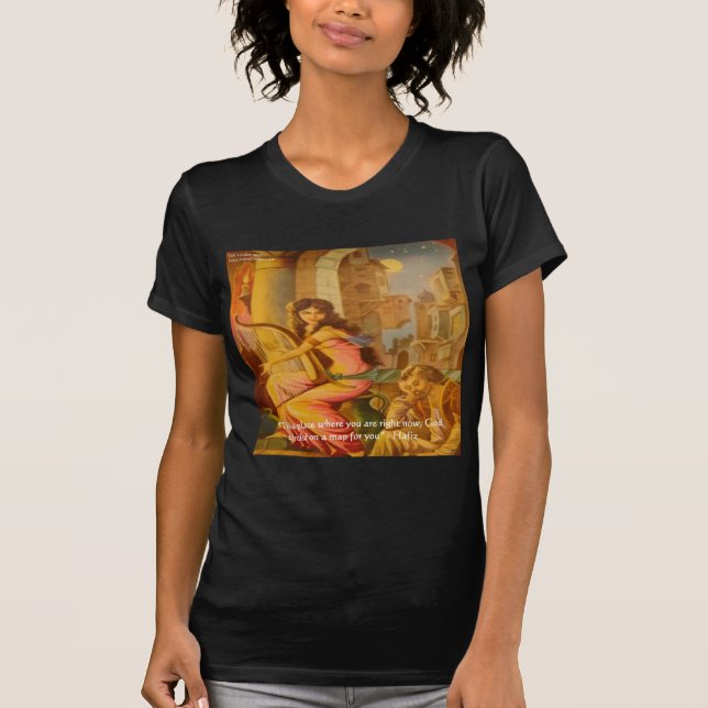 T-shirt Citação de Sabedoria de Hafiz "Círculo de Deus" (Frente)