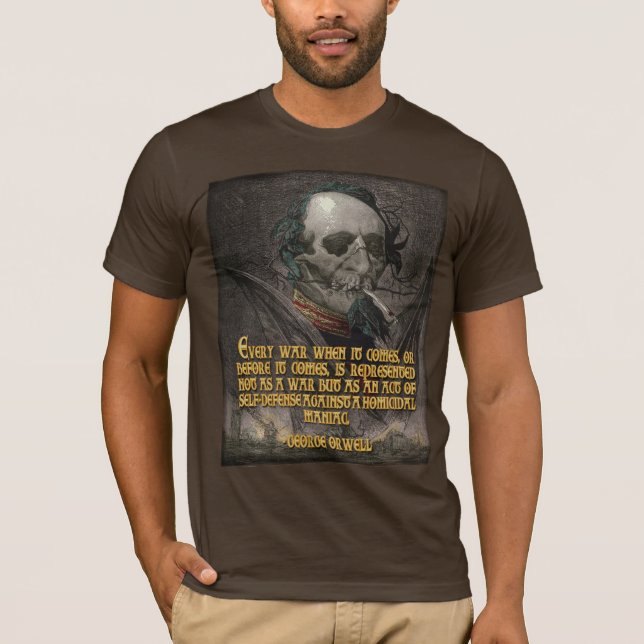 T-shirt Citações de George Orwell na propaganda do tempo (Frente)