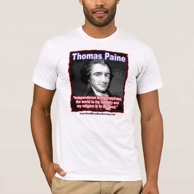 T-shirt Citações de Thomas Paine sobre a (Frente)
