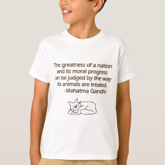 T-shirt Citações dos animais de Gandhi com gato