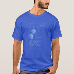 T-shirt clam assar clambake retro vintage e sinal logotipo