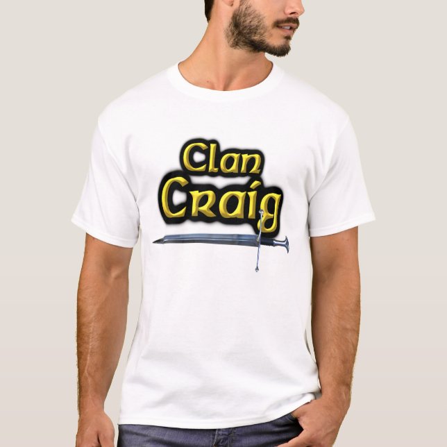 T-shirt Clan Craig Inspirado Escocês (Frente)