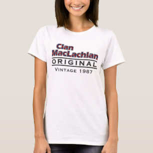 T-shirt Clan MacLachlan Vintage Personalize seu aniversár