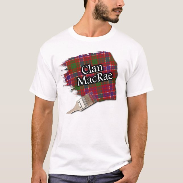 T-shirt Clan MacRae Scottish Tartan Paint Shirt (Frente)