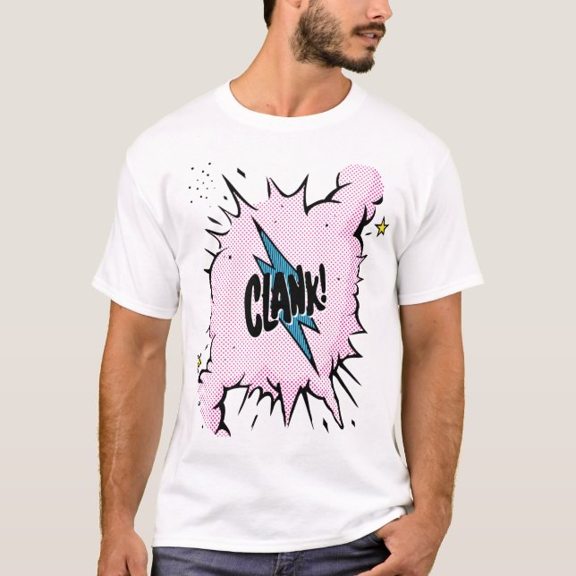 T-shirt "Clank!" T do Onomatopoeia (Frente)