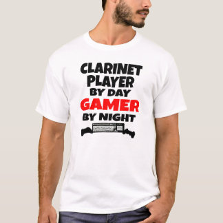 T-shirt Clarinet Player por Day Gamer por Noite