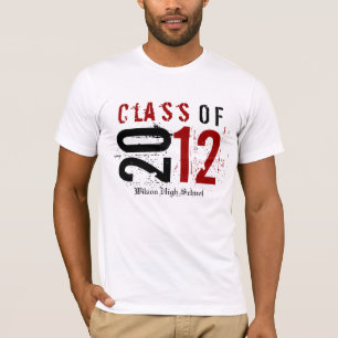 T-shirt Classe de 2012 vermelhos/preto (dê entrada com o
