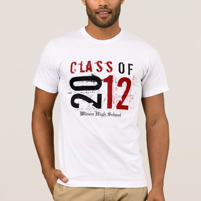 T-shirt Classe de 2012 vermelhos/preto (dê entrada com o (Frente)