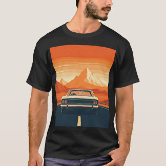 t-shirt clássica, carro vintage