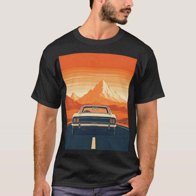 t-shirt clássica, carro vintage (Frente)