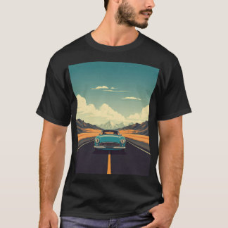 t-shirt clássica, carro vintage