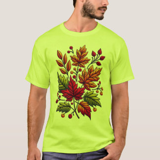 t-shirt clássica com bordado floral