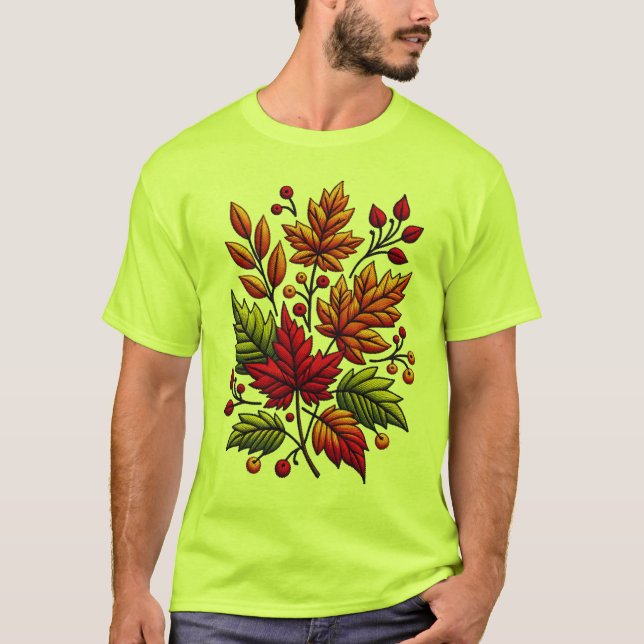 t-shirt clássica com bordado floral (Frente)