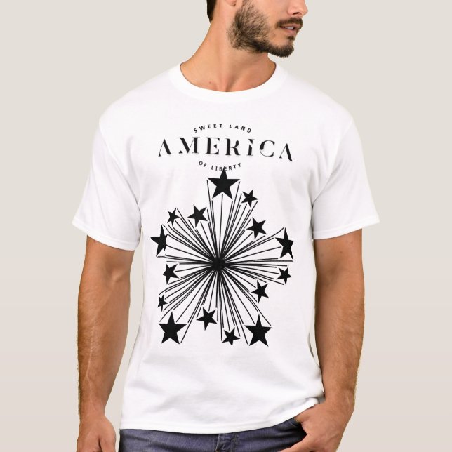T-Shirt clássico "American Stars" (Frente)