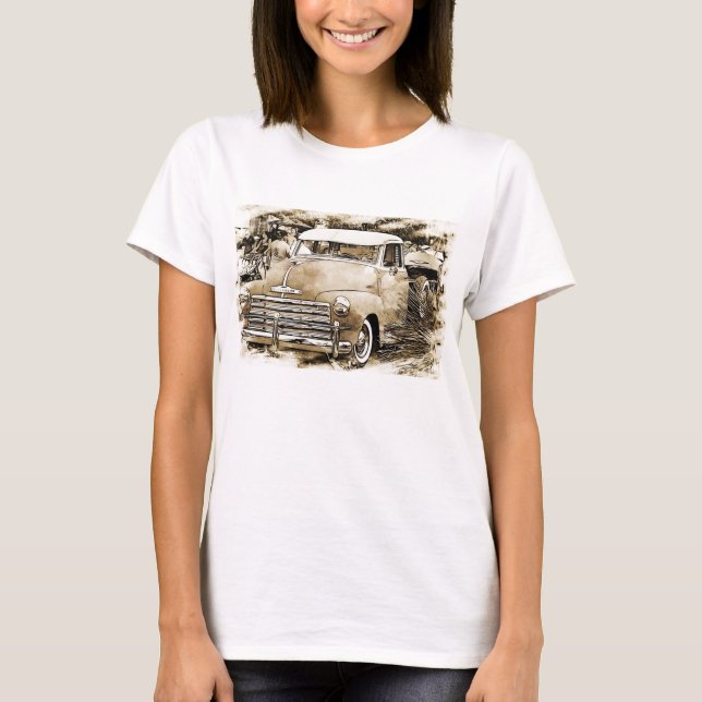 T-shirt Clássico Chevy Chevrolet Truck (Frente)