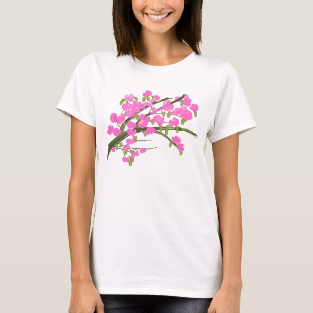 T-Shirt clássico com Design de flor (Frente)