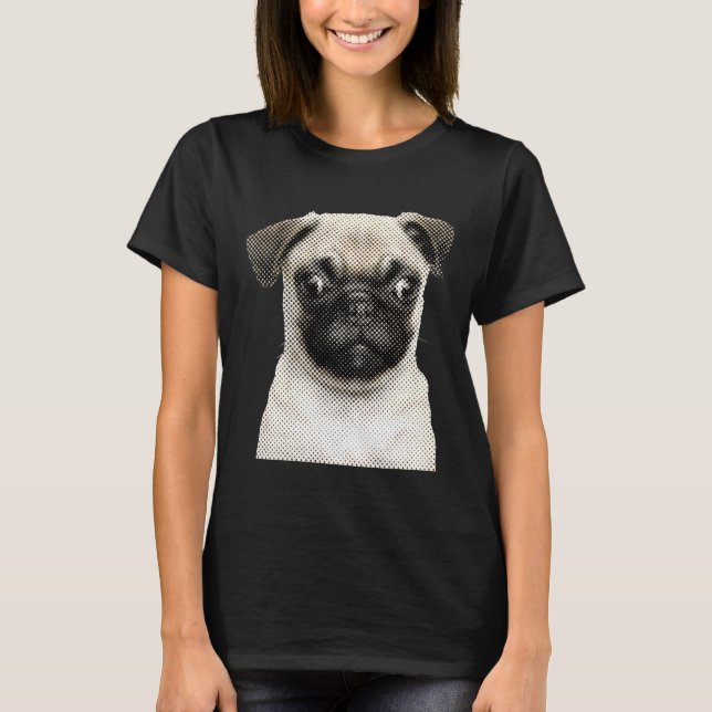 T-Shirt Clássico CRAZY PUG 772 (Frente)