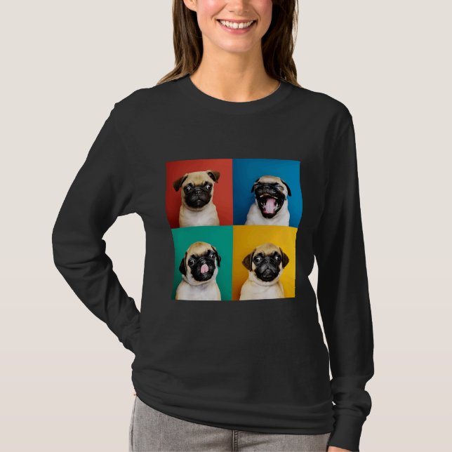 T-Shirt Clássico Cute Pug Puppy 690 (Frente)