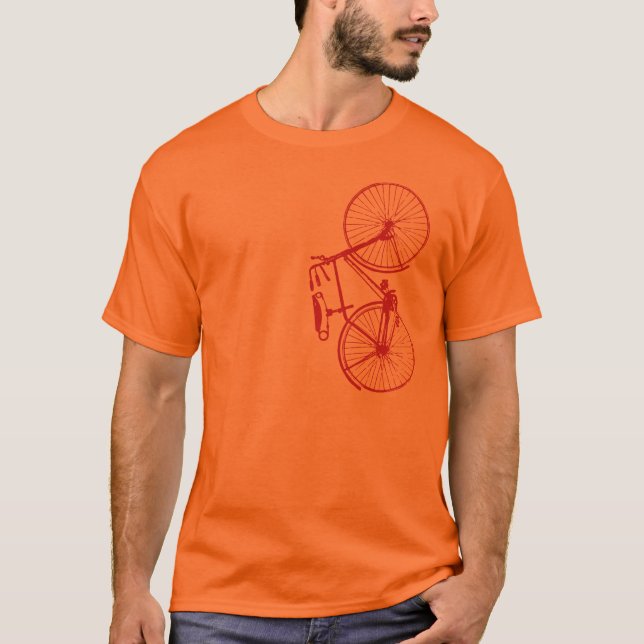 T-shirt clássico da bicicleta dos homens (Frente)