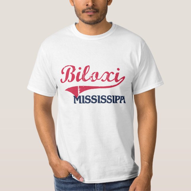 T-shirt Clássico da cidade de Biloxi Mississippi (Frente)