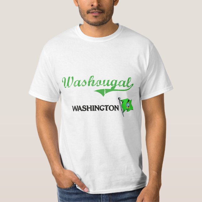 T-shirt Clássico da cidade de Washougal Washington (Frente)
