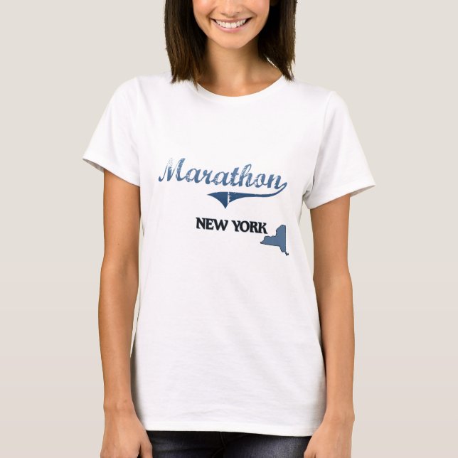 T-shirt Clássico da Nova Iorque da maratona (Frente)
